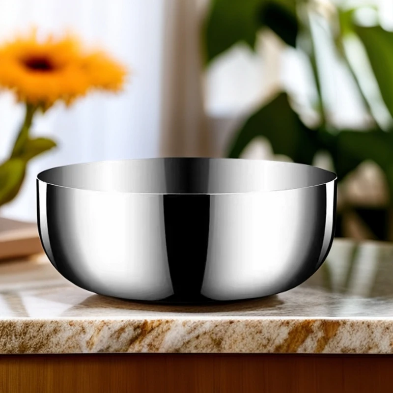 26cm不锈钢加厚和面盆加深揉面盆发面盆火锅汤盆带盖食品级微瑕疵