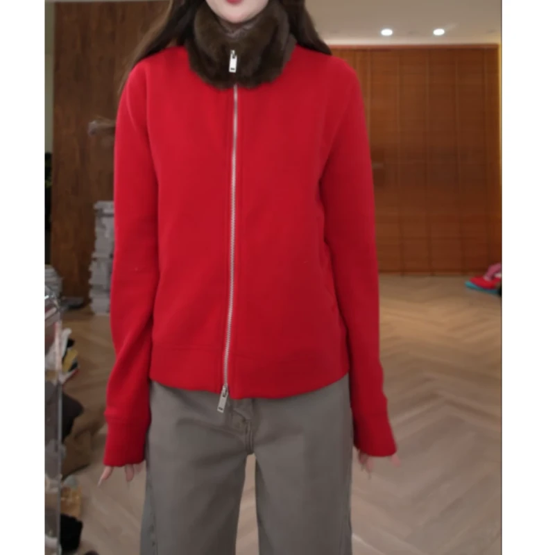 秋冬宽松保暖拼接设计感轻奢显瘦气质百搭卫衣LK2508777