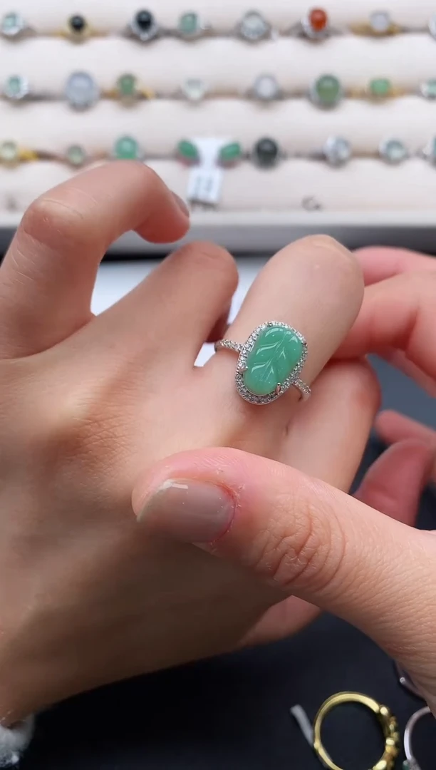 银S925镶嵌戒指翡翠111111111+7