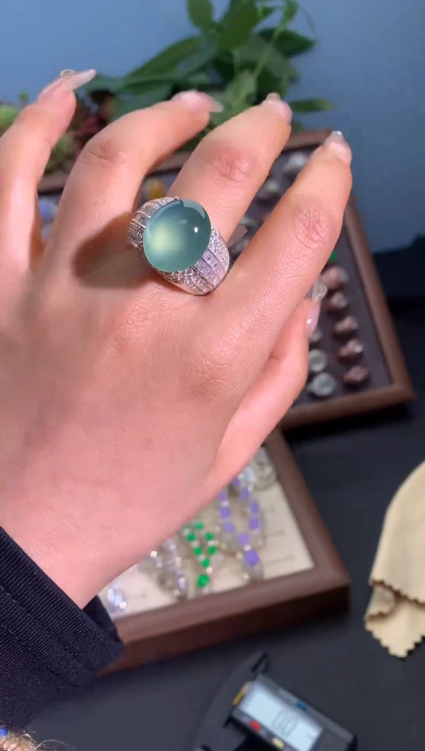 未镶嵌戒指翡翠铜托戒面