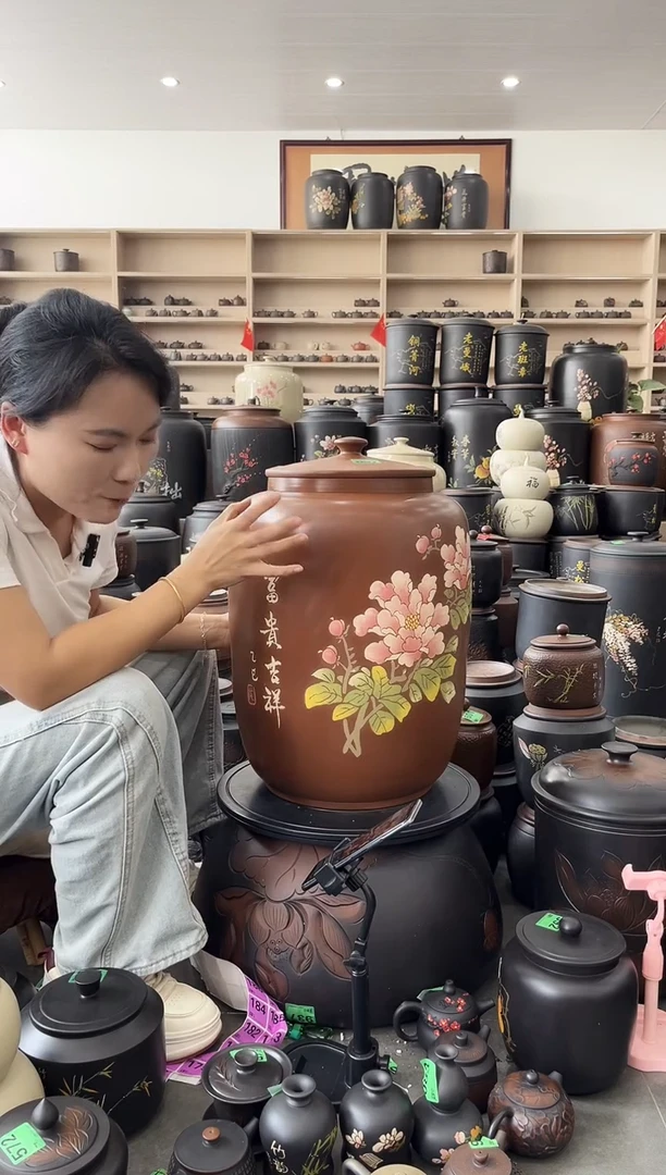 罐瑕疵 彩填复烧三号茶缸 高52cm 769