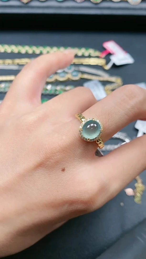 翡翠戒指银S925镶嵌1111111