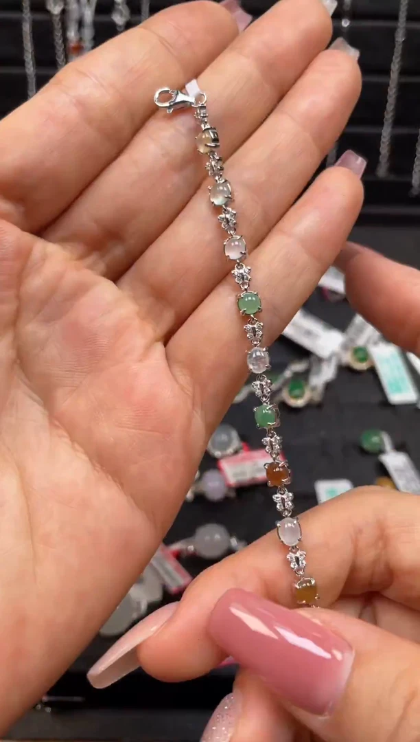 银S925镶嵌戒指翡翠天然翡翠A货