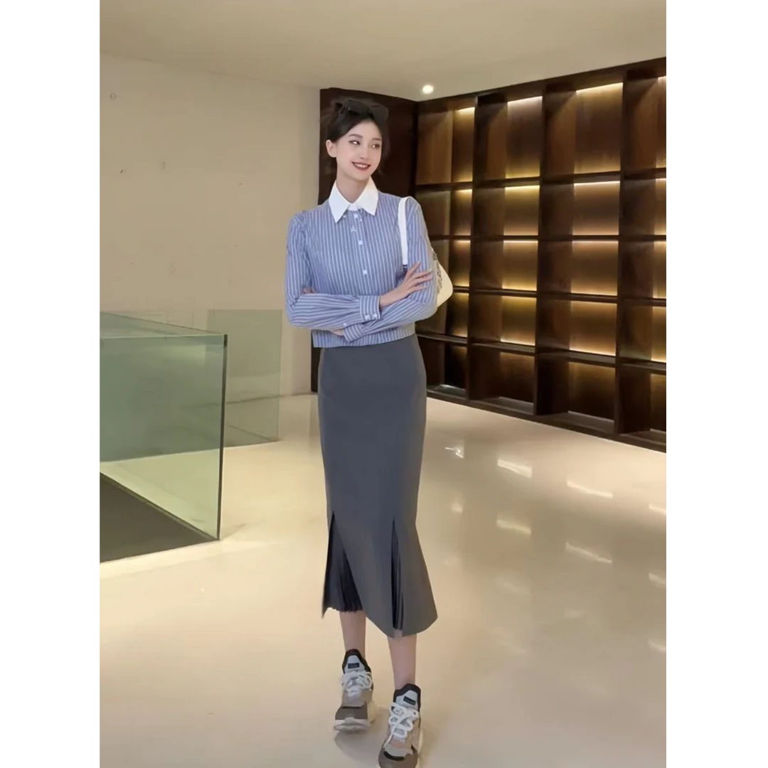 千金公主风拼接显瘦半身裙百褶上档次半身裙1200232