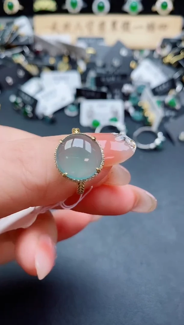 银S925镶嵌戒指翡翠800