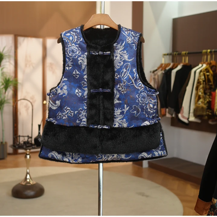 【砚池】常规款中国风冬季加厚民族风中式砚池马甲