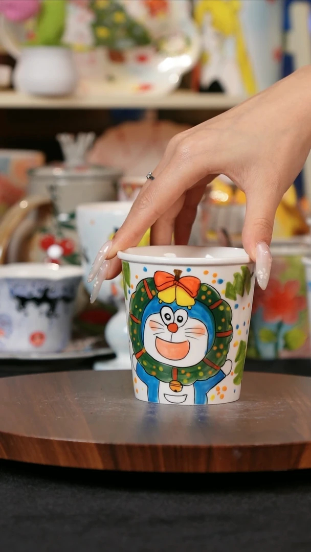 【闪购商品】景德镇手工手绘高温釉下彩陶瓷杯