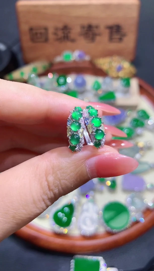 翡翠银S925镶嵌耳饰4团购多样性发其一