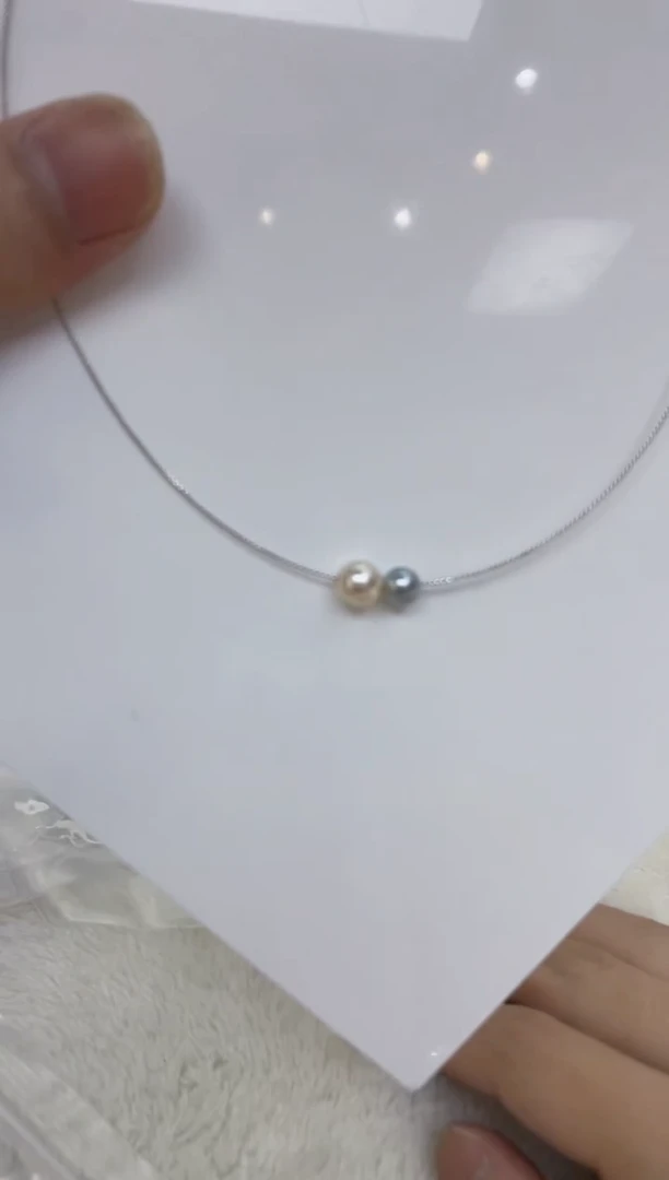 海水珍珠银S925镶嵌颈饰