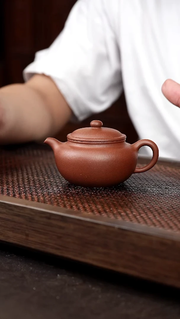茶壶紫砂红皮龙永福莲子