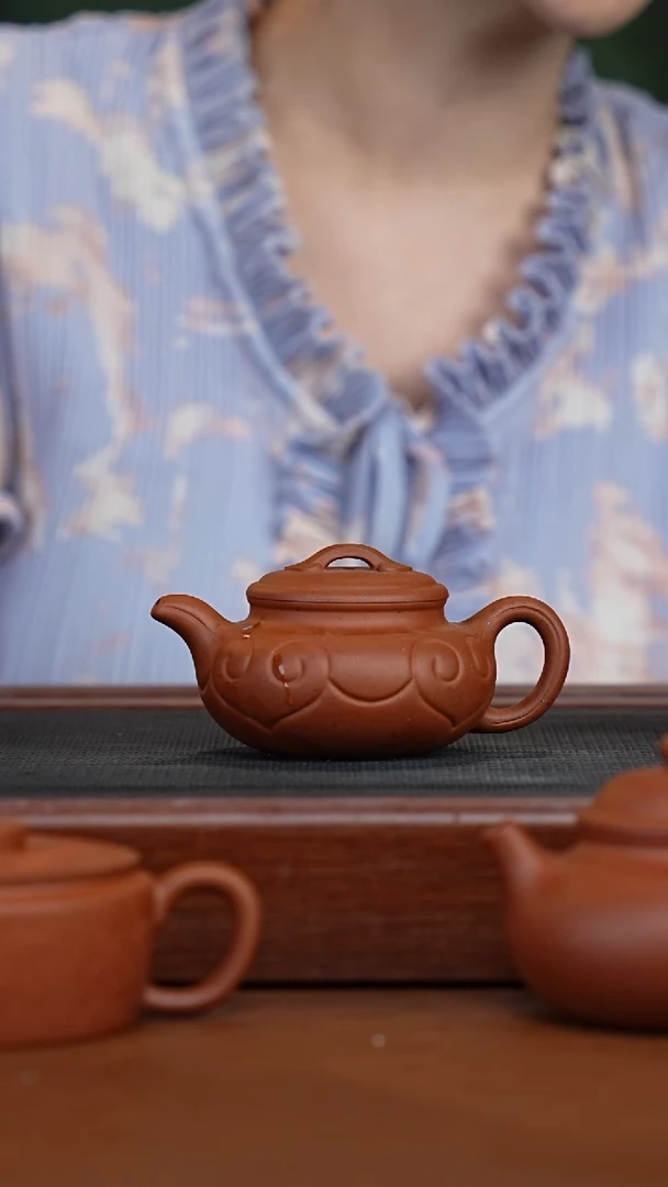 茶壶紫砂黄龙山老朱泥仿古如意
