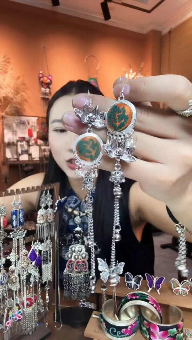 刺绣纯手工民族风耳环