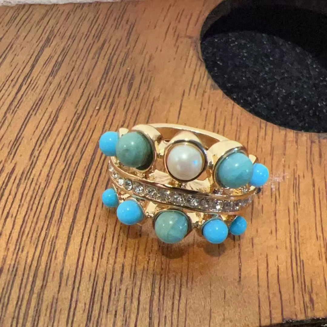 铜合金耳饰 复古风女中古戒指 362