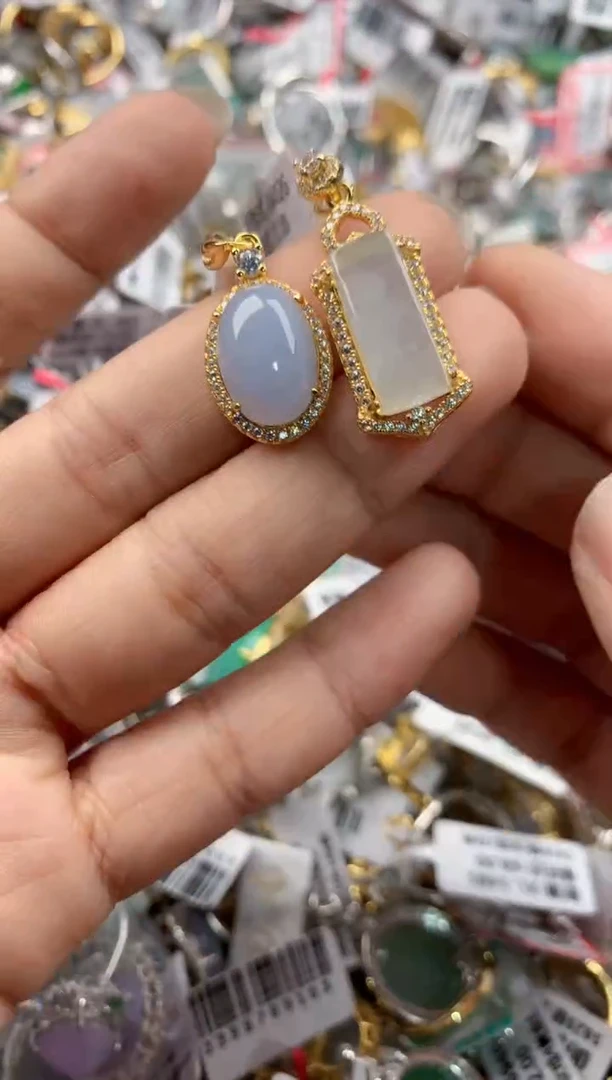 银S925镶嵌戒指翡翠777----7