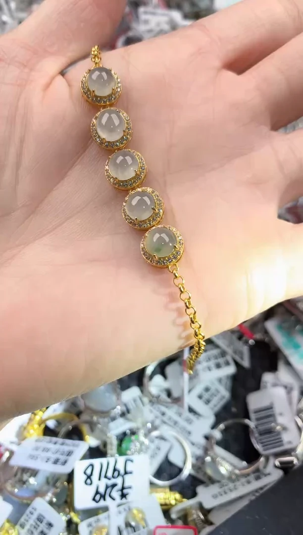 银S925镶嵌戒指翡翠444------5