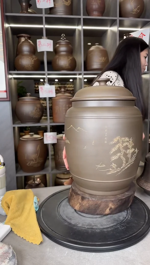 【闪购商品】罐本陶手作坭兴陶8-10斤装茶叶罐手工痕迹