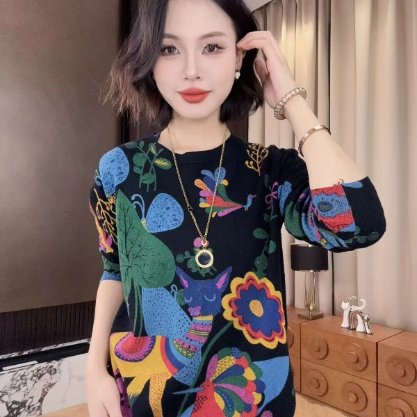 秋冬季小众设计感高端气质休闲时尚百搭显瘦长袖圆领打底针织衫女