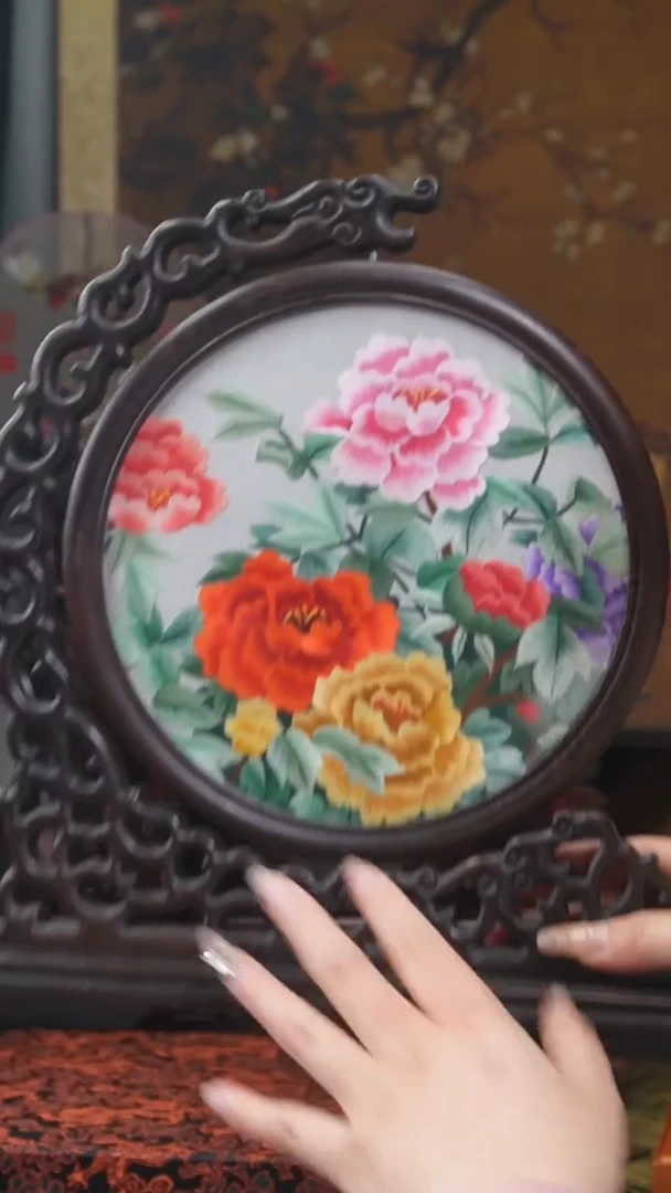 刺绣摆件摆台双面绣花