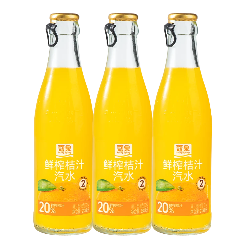 蔻泉鲜榨桔汁汽水238ml*3瓶