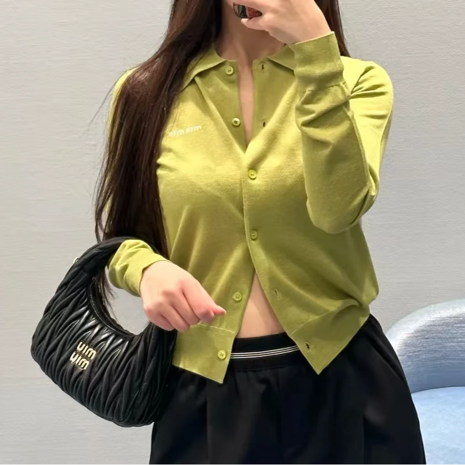 99新 MIU MIU/缪缪 双双臻选/bb10471/缪缪针织上衣/40