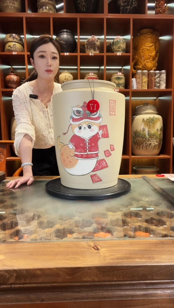 罐云南建水紫陶大号白泥缸@17
