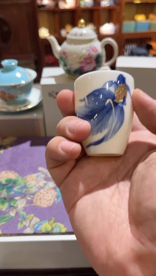 蓝鱼一杯一碟茶具茶具