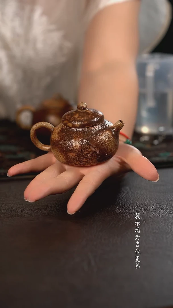 120c伟壶柴烧瓷胎小泡壶 德芙