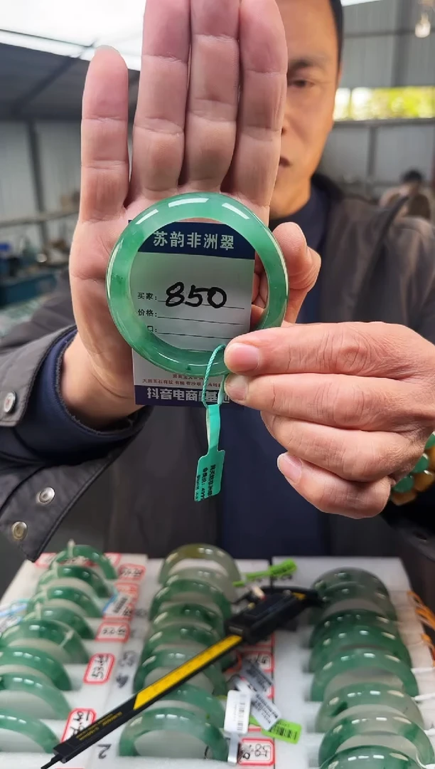 未镶嵌手镯石英质玉（非洲翠）60+