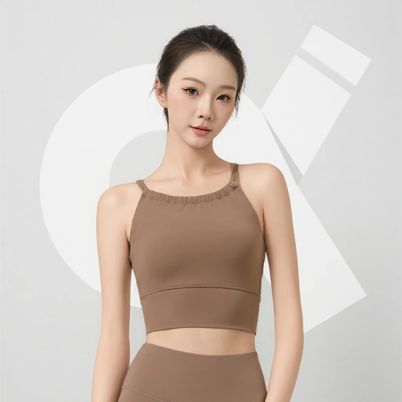 莱卡新款运动内衣女防震胸垫一体式健身房高强度背心跑步瑜伽文胸