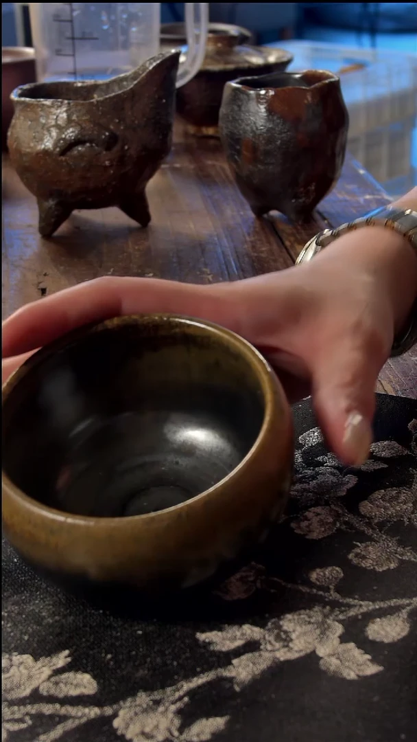 瓷片山乙柴烧高端茶具