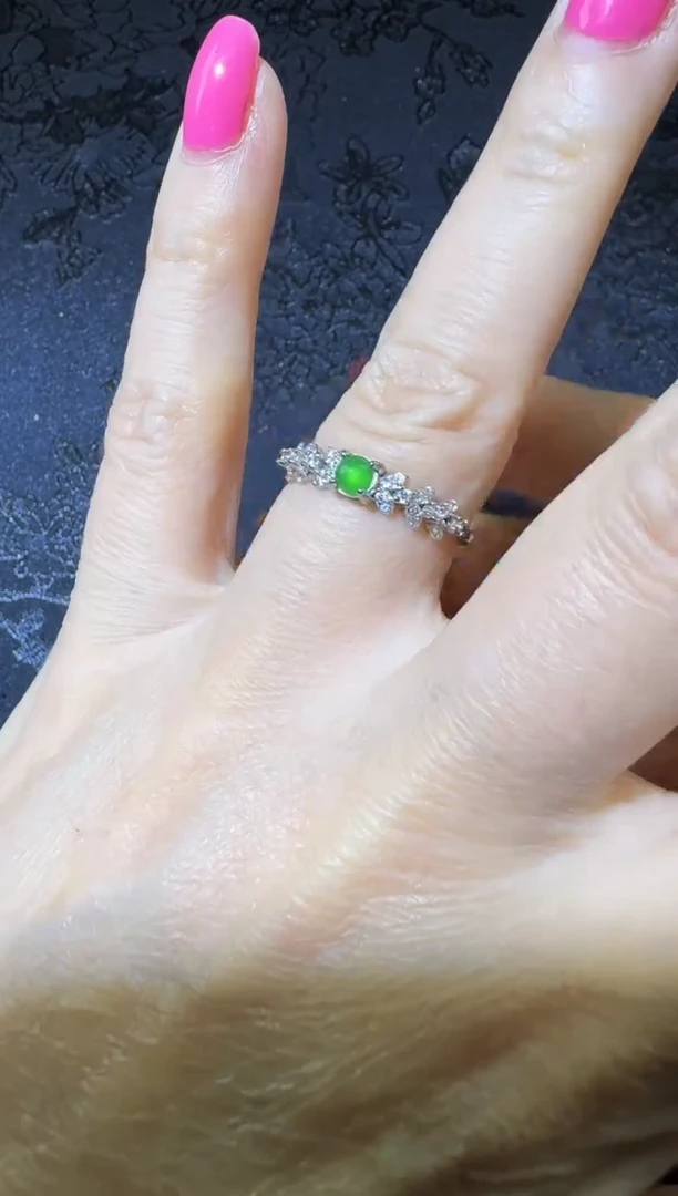 【闪购商品】翡翠戒指银S925镶嵌戒指