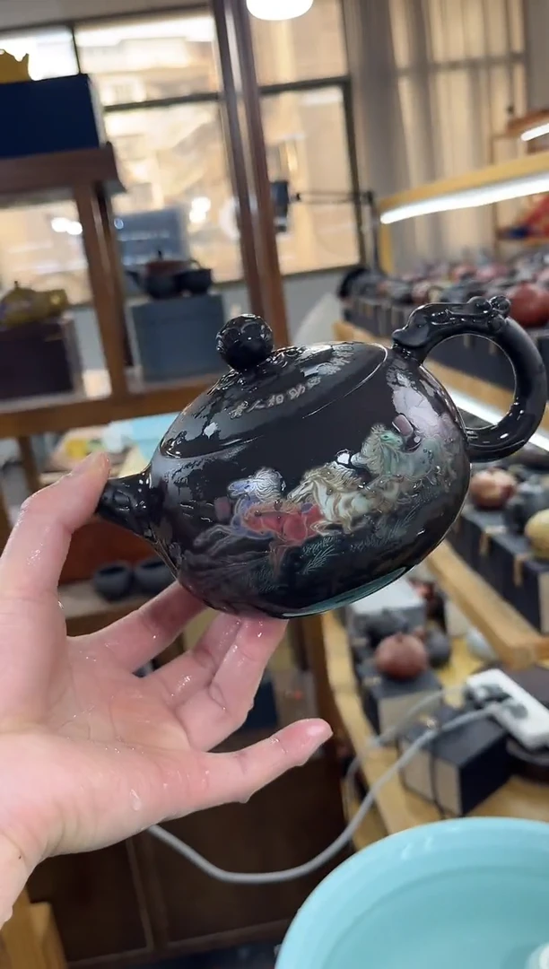 瓷片500ml大号马到成功西施凤鸣壶