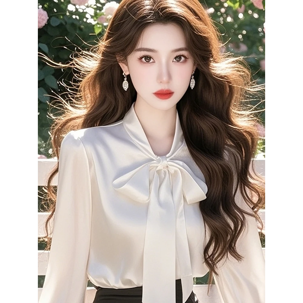 法式小香风高级感漂亮独特高端气质白色长袖洋气衬衫女春上衣时尚