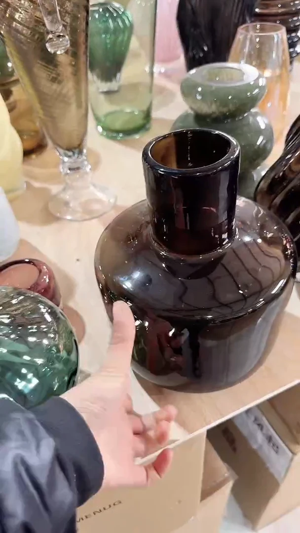 【闪购商品】玻璃咖色扁瓶大