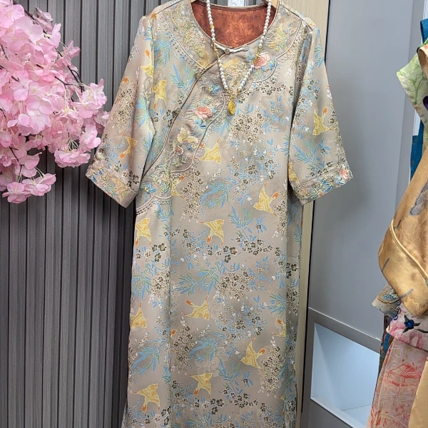 2025新款夏季国风新中式日常百搭气质宽松旗袍连衣裙