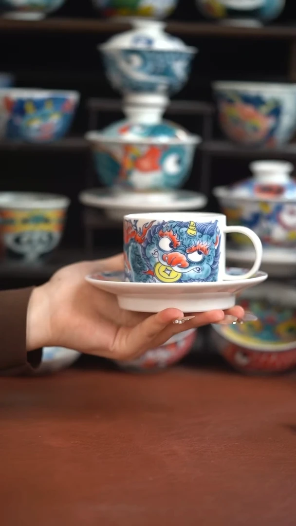 昨明貔貅咖啡杯套组（宠粉福利）