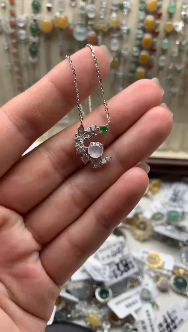 翡翠银S925镶嵌颈饰54