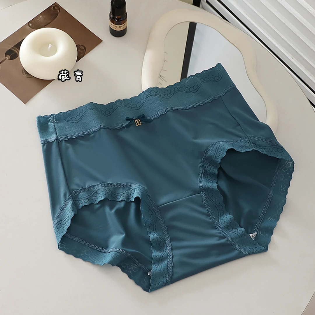 女主* 尊贵冰丝凉感 中高腰 舒适无痕 蕾丝棉裆 女士短裤裤头