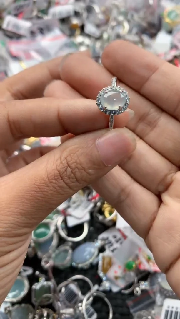 银S925镶嵌戒指翡翠13                  9
