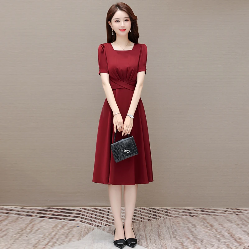 高档面料连衣裙女夏季2025新款高端精致奢华高档喜婆婆婚宴装裙子