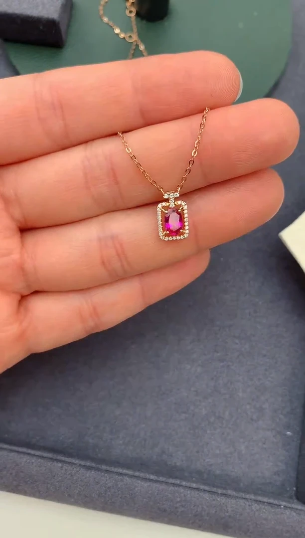 【闪购商品】红宝石套链18K金镶嵌57分红宝石套链