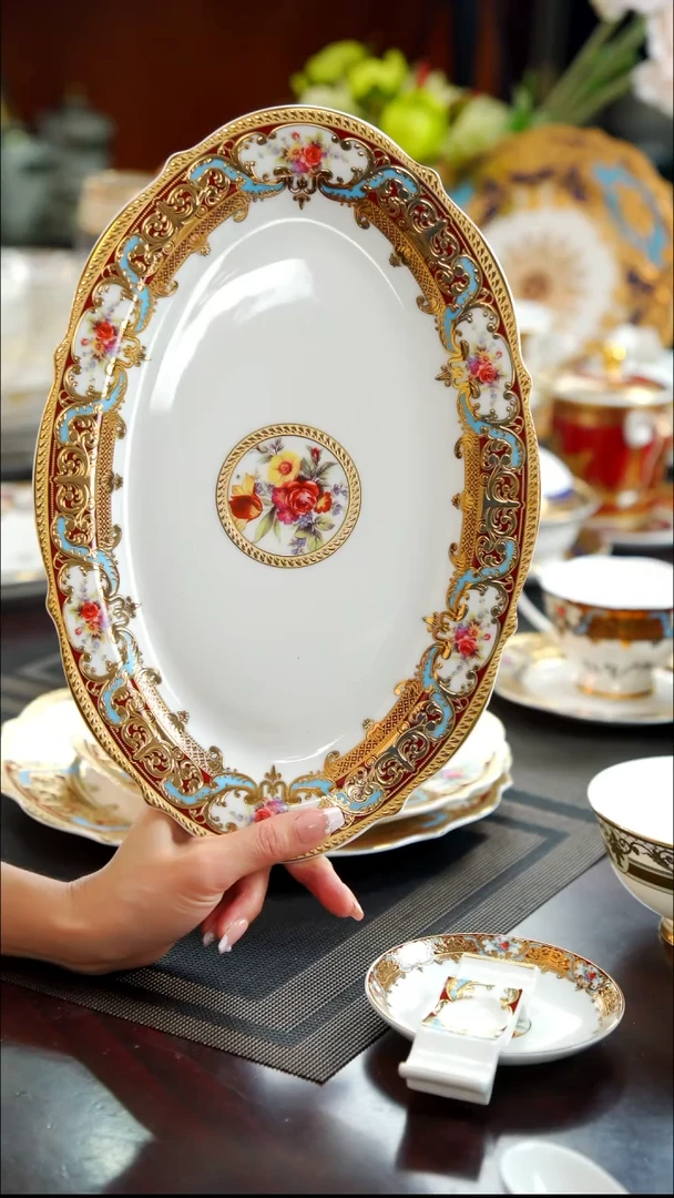 瓷片12英寸鱼盘1个