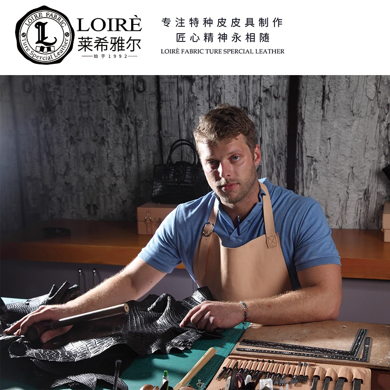 LOIRÈ真皮鳄鱼皮拼牛皮男鞋男士手工鞋