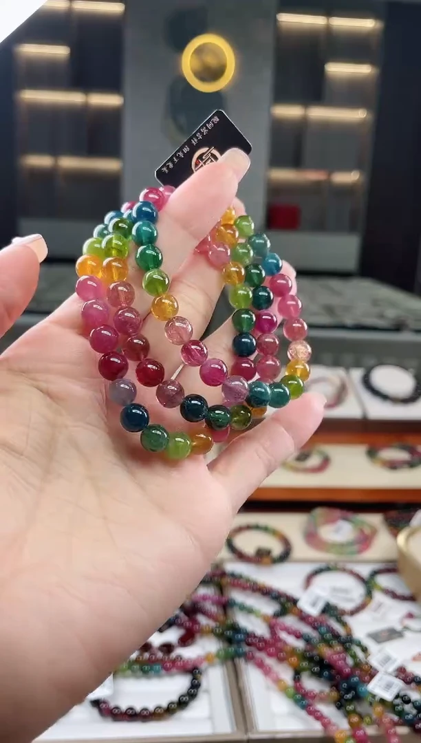 未镶嵌老矿碧玺三圈手串7mm+碧玺（多样性发一条）T