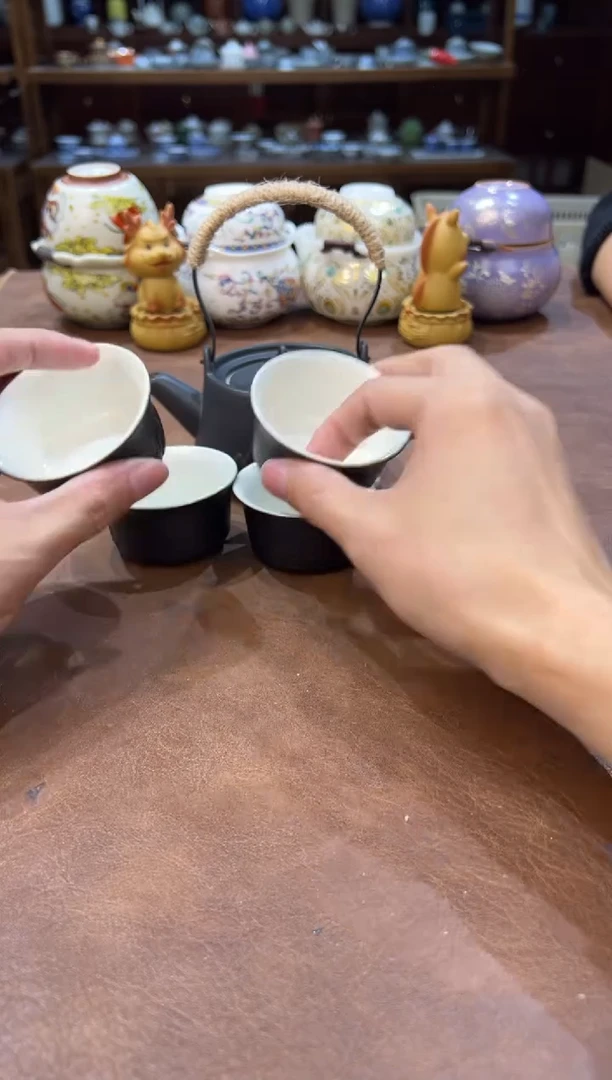 真的很便宜超好看会开片的旅行茶具