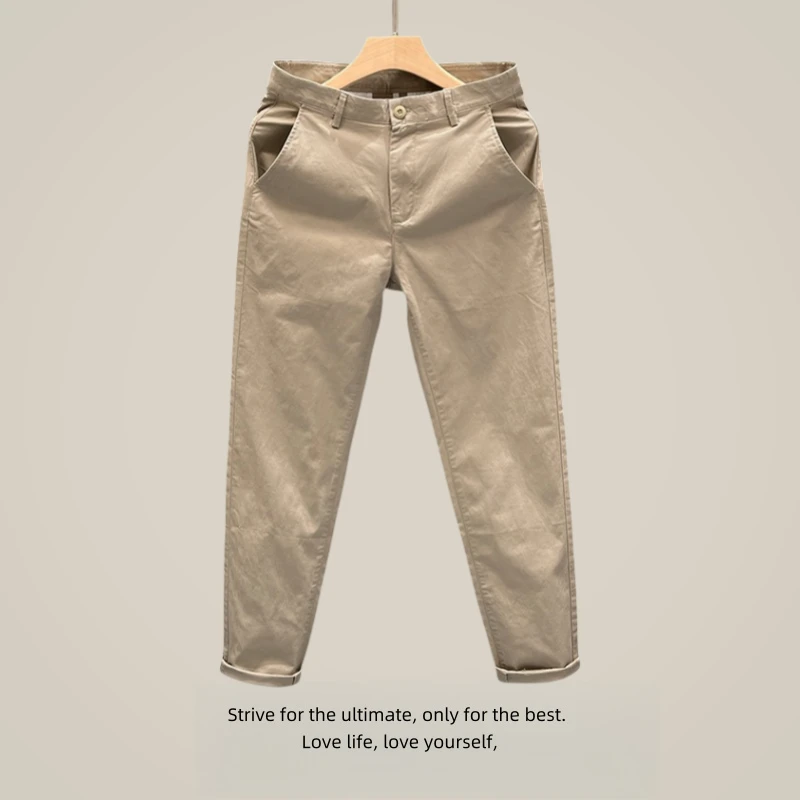 春夏季潮流时尚休闲裤男士时尚百搭哈伦裤男款简约宽松卡其牛仔裤