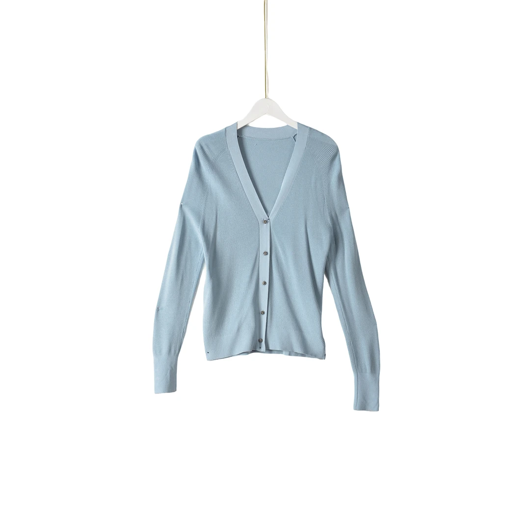 【】深圳时尚女装WNC-毛衫开衫Z086-蓝色正码