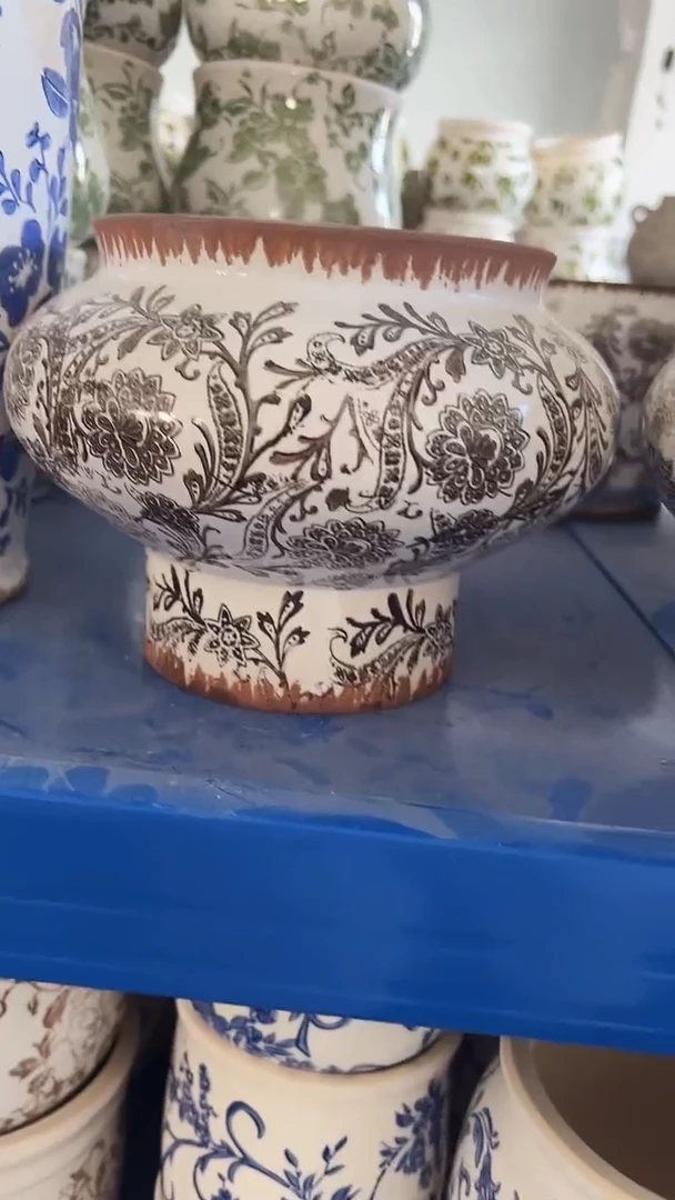 【闪购商品】陶瓷花盆高15cm内口13.5cm