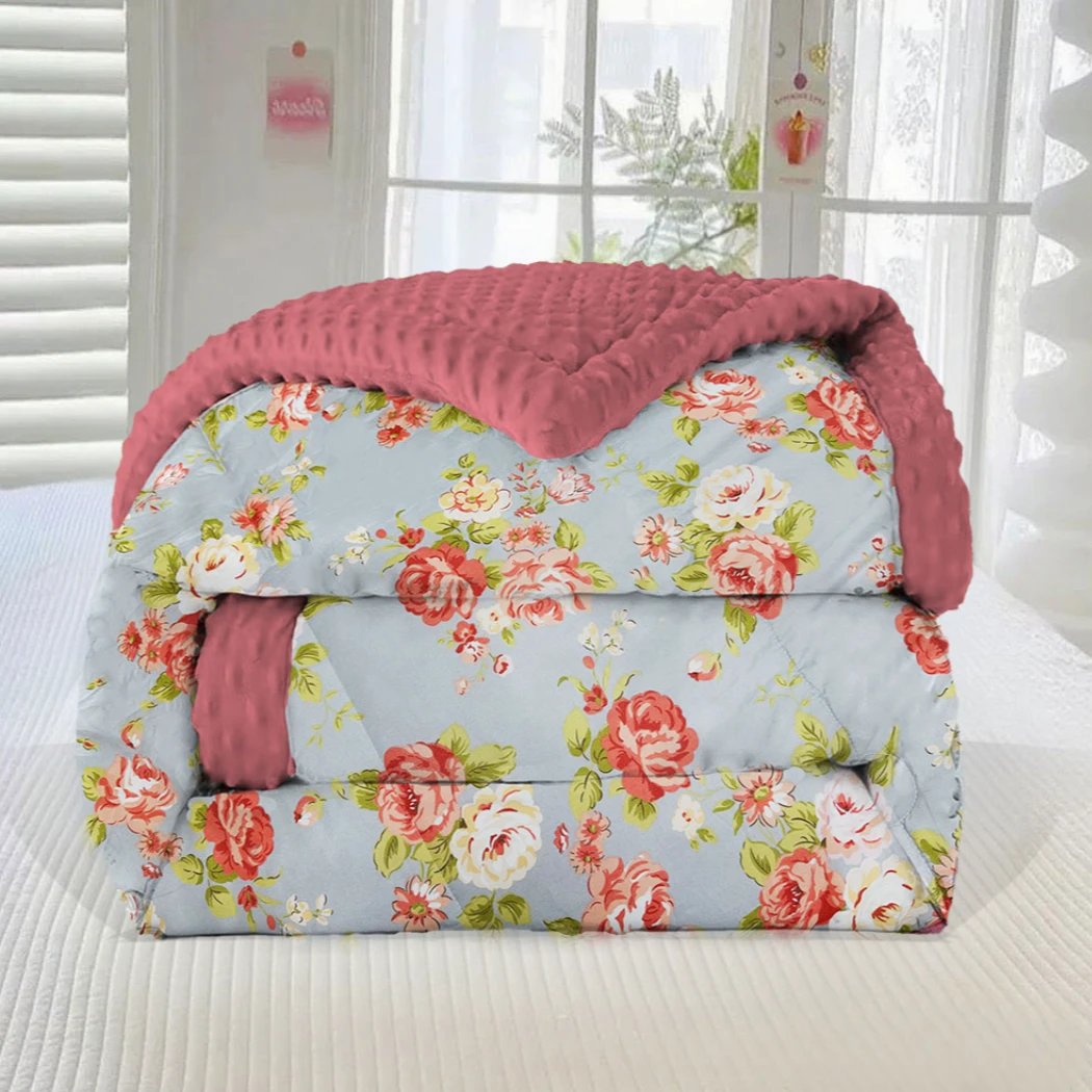 A【爆款好物】3D豆豆绒盖被印花豆豆被盖毯秋冬被轻奢机洗时尚柔软