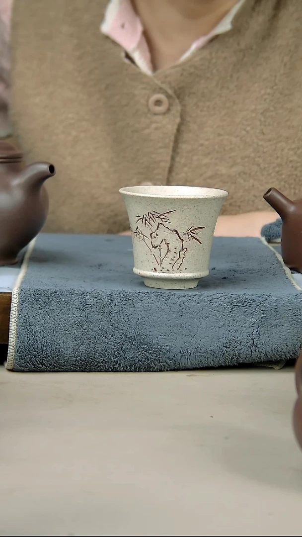 茶壶紫砂白玉段杯子120cc